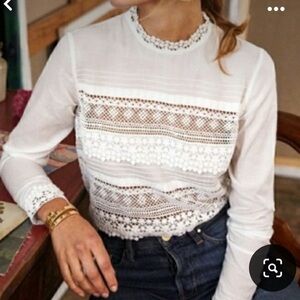 Sezane Lace Blouse, sz 36